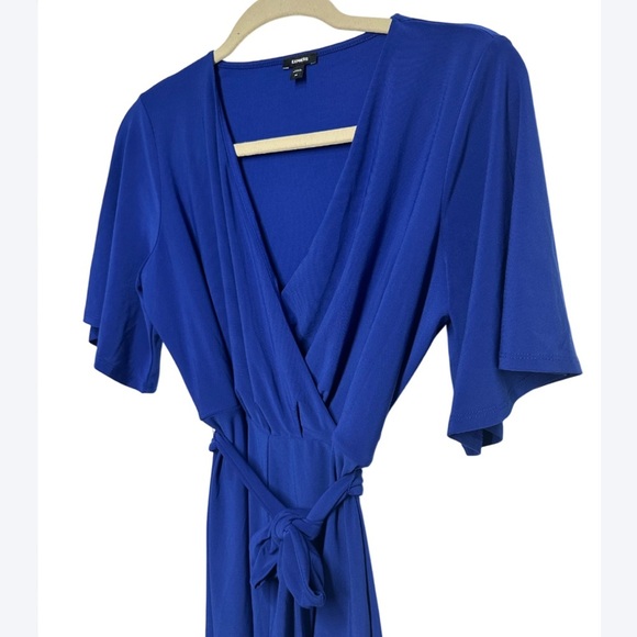 Express Royal Blue Wrap-Front Romper – XS - Picture 4 of 7